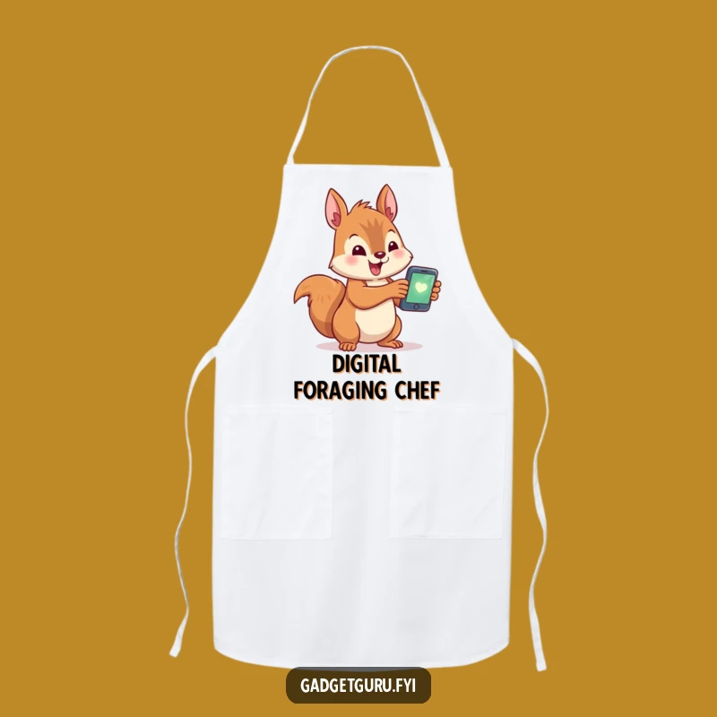Funny Squirrel Smartphone Apron - Hilarious Kitchen Fun for Techies