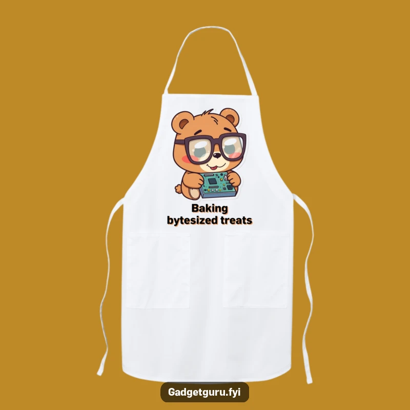 Funny Bear Tech Apron: Hilarious Kitchen Wear for Geeky Cooks