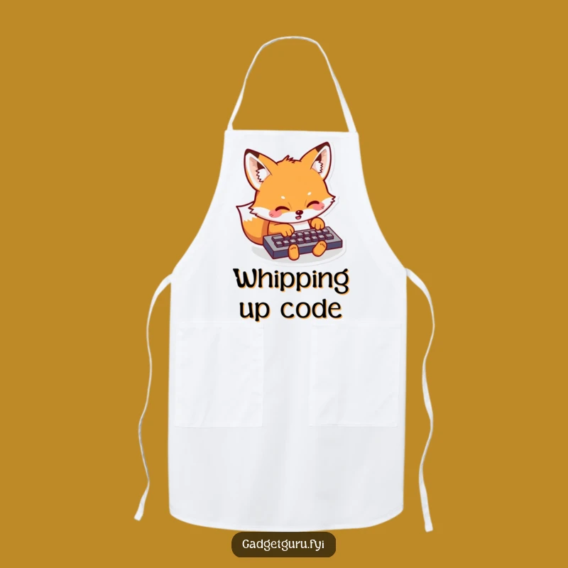 Funny Kawaii Fox Apron: Chef's Humor for the Digitally Savvy Cook