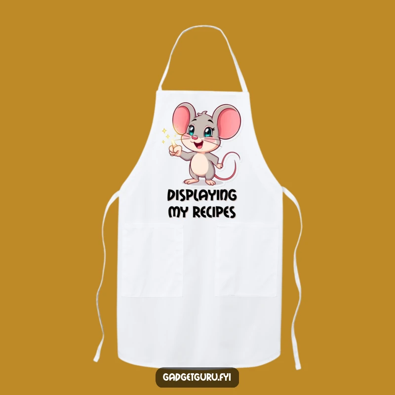 Funny Mouse Hologram Apron, Excited Chefwear, Humorous Futuristic Gift