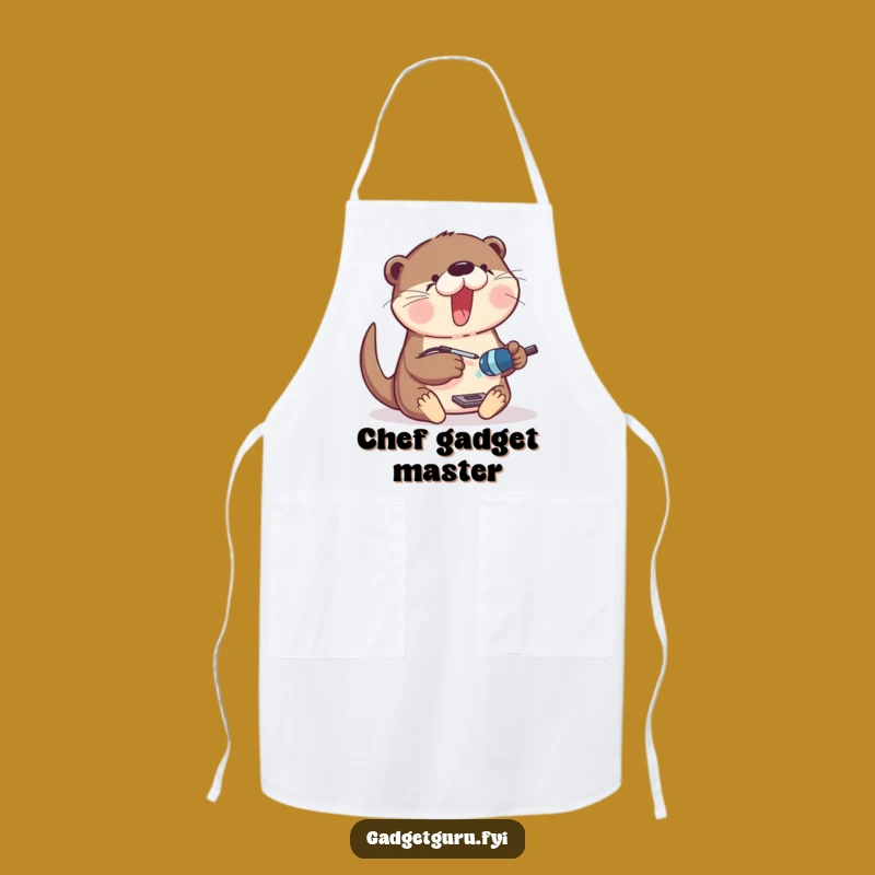 Funny Otter Gadget Maker Apron - Excited Tinkerer Otter Kitchenware Funny Gift