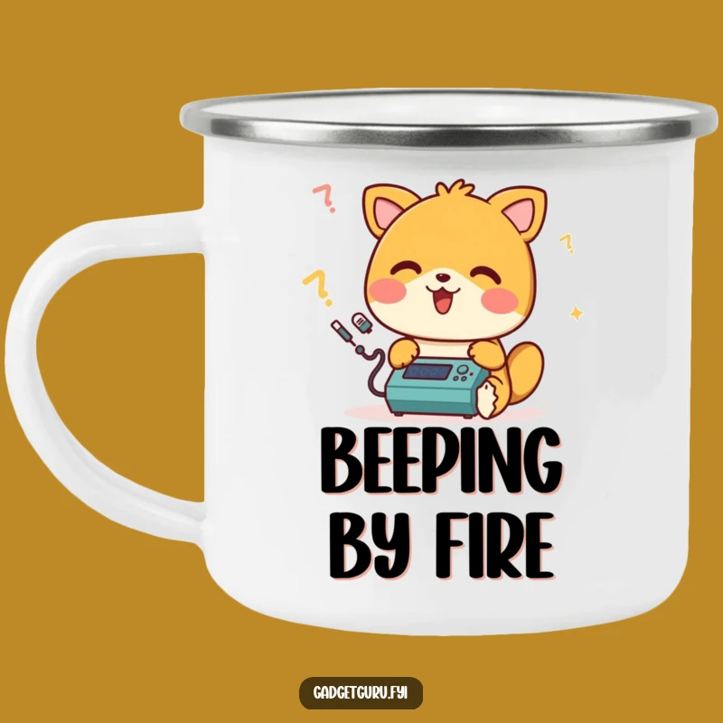 Funny Happy Animal Programming Camping Mug: Code Adventures!