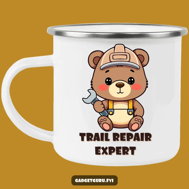 Funny Bear Cub Camp Mug - Cute Builder Buddy - Outdoor Tool Lover Gift