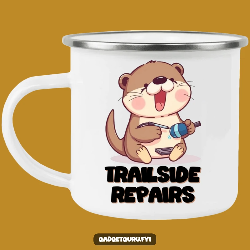 Funny Otter Gadget Maker Camping Mug - Excited Tinkerer Otter Drinkware Funny Gift