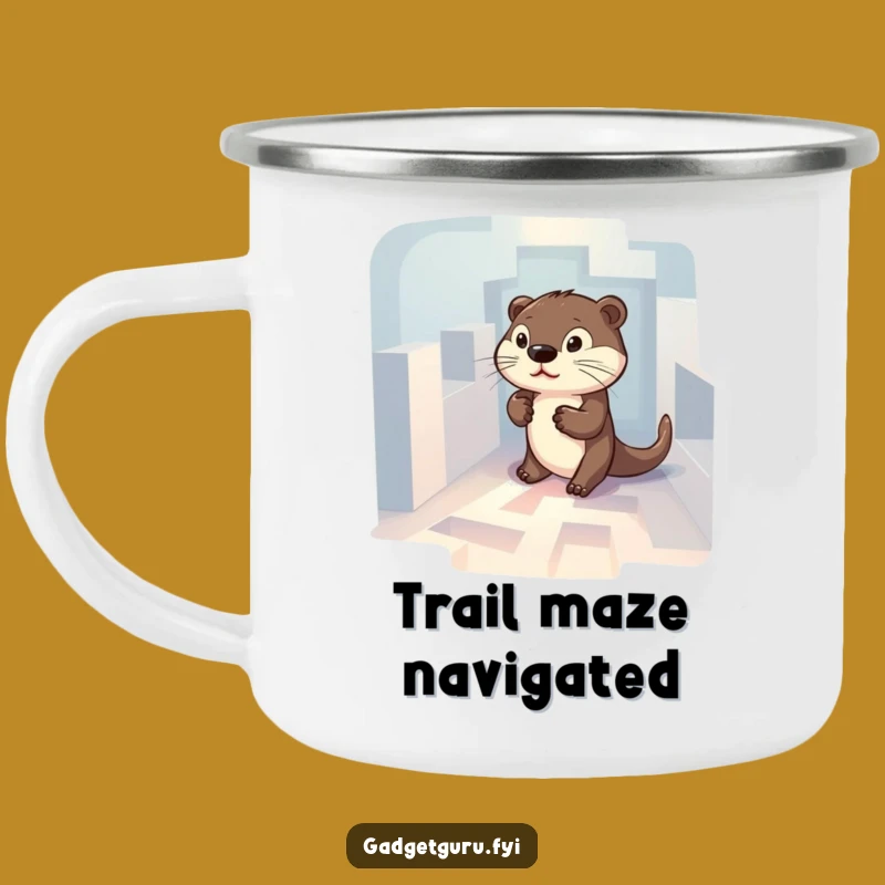 Funny Otter Maze Camping Mug: Determined Character's Glowing Path