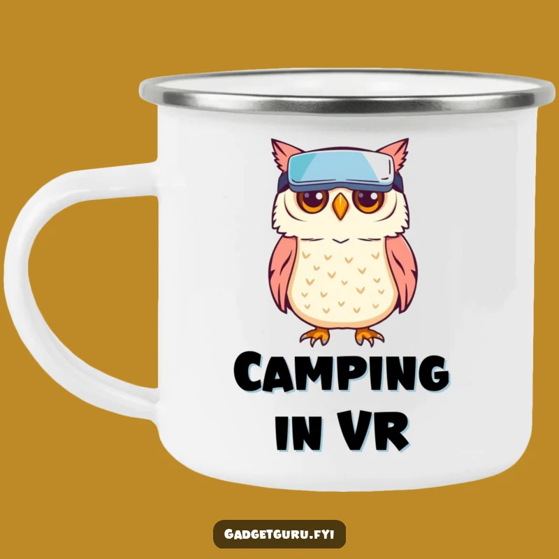Funny Owl VR Camping Mug: Virtual Views for Outdoor Brews