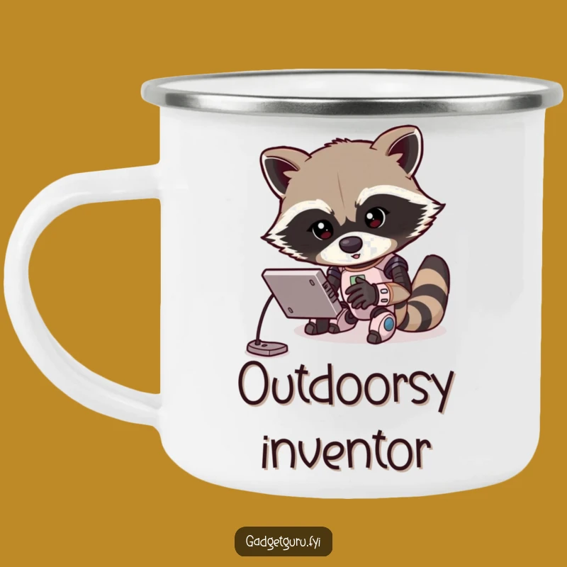 Funny Raccoon Programmer Camping Mug: Adventure Fuel for Coders