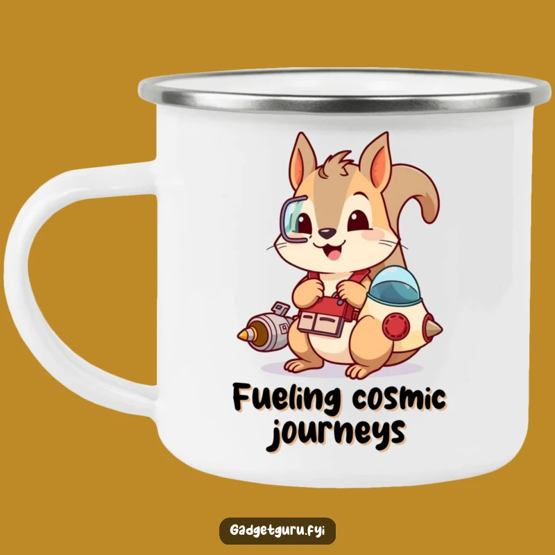 Funny Squirrel Spaceship Camping Mug: Build Your Adventure