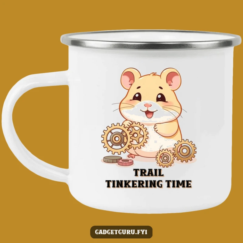 Funny Hamster Enamel Camping Mug, Tiny Gear Adventures and Fun Funny Gift