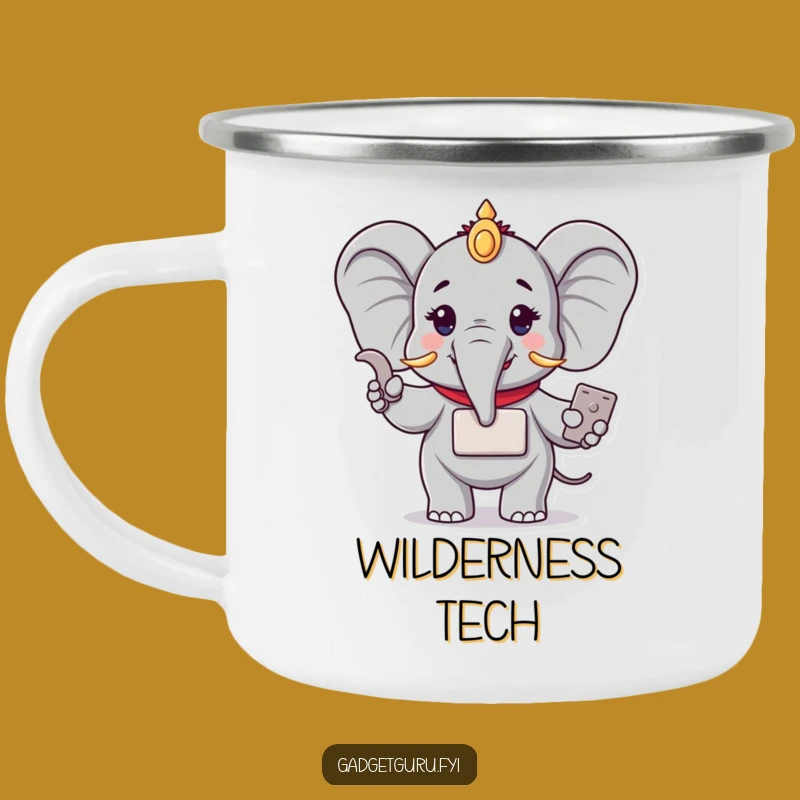 Funny Elephant Tech Camping Mug: Adventure Fuel for Gadget Gurus