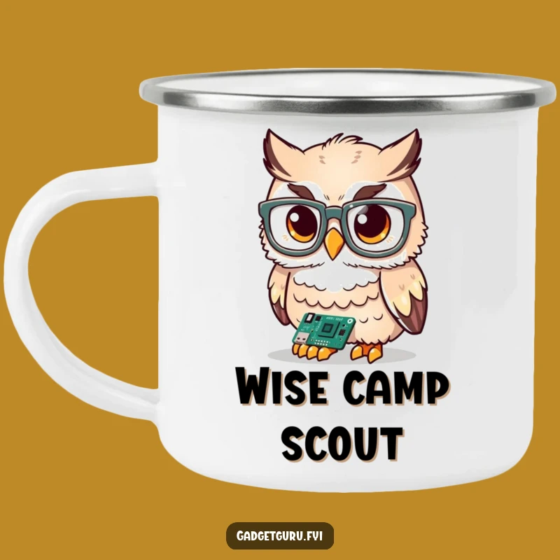 Funny Smart Owl Camping Mug: Techy Glasses Cup, Perfect Outdoor Gift!
