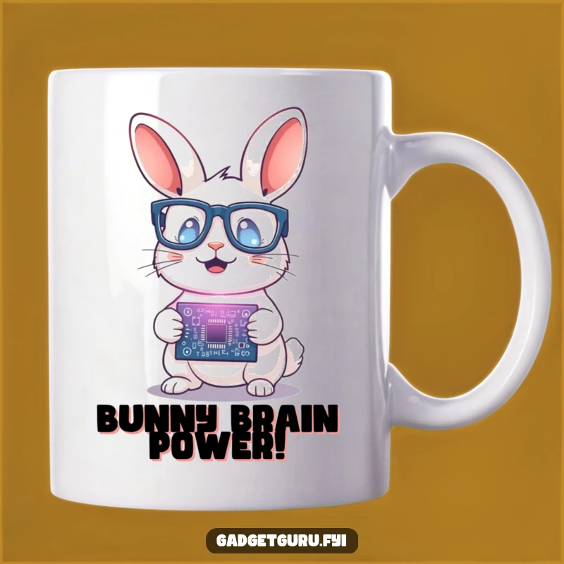 Funny Rabbit Scientist Mug: Circuit Board Holder - Gift