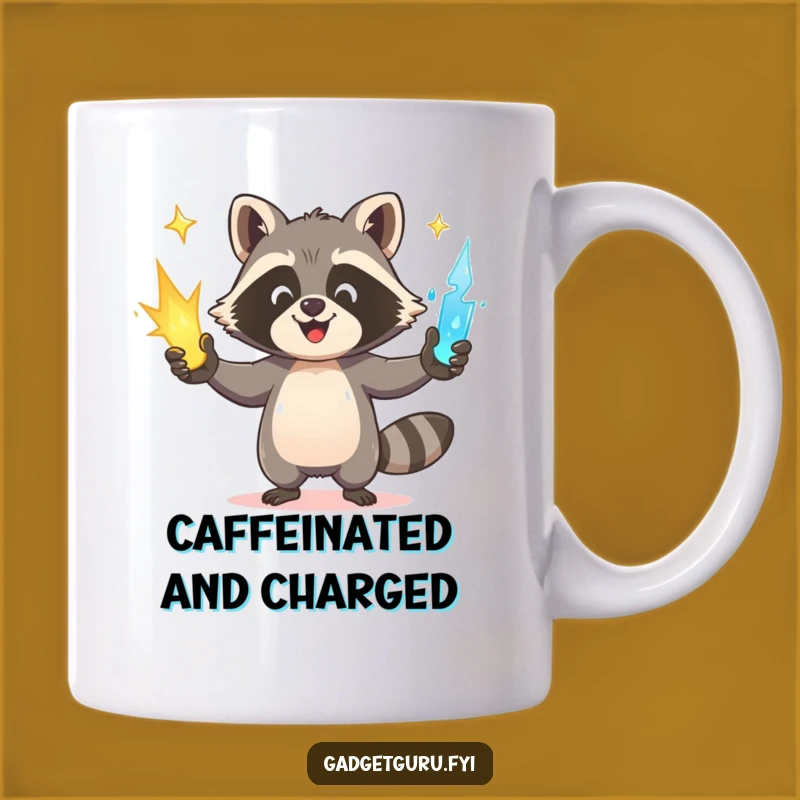 Funny Raccoon Power Mug: Happy Juggler Raccoon Gift for Energy Lovers