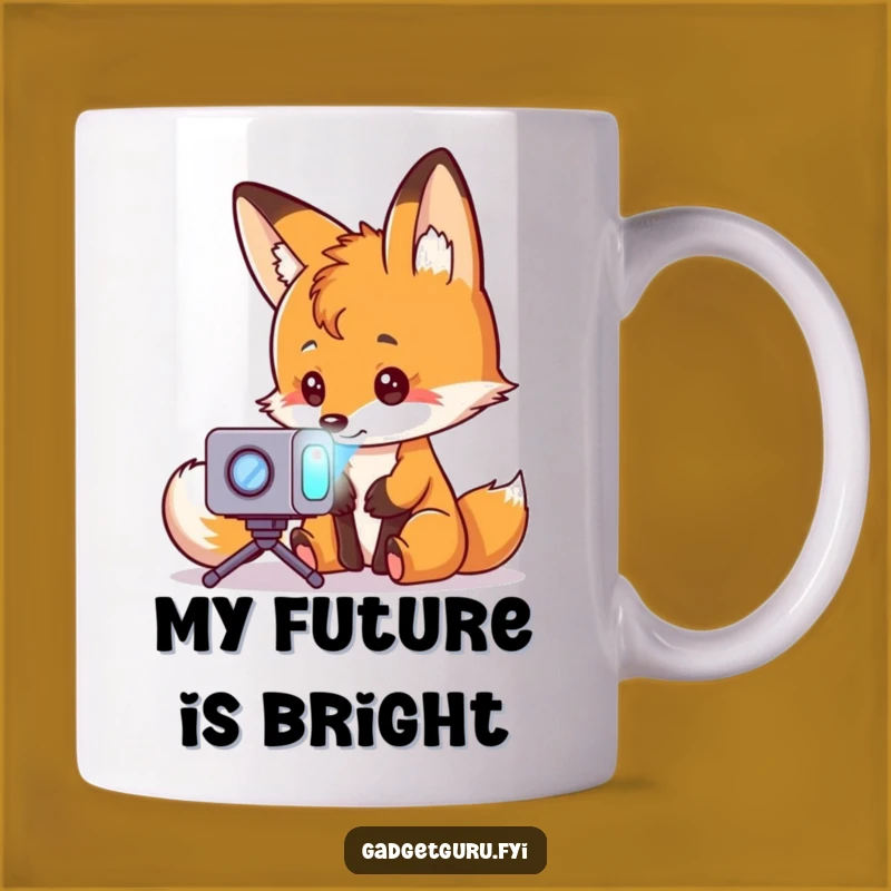 Funny Curious Fox Hologram Mug: A Clever Gift for Tech Lovers