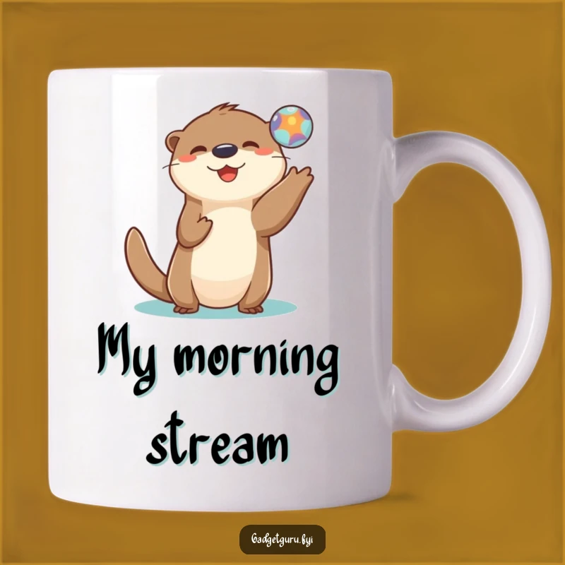 Funny Otter Orb Toss Mug: Hilarious Digital Joy for Otter Lovers Gift