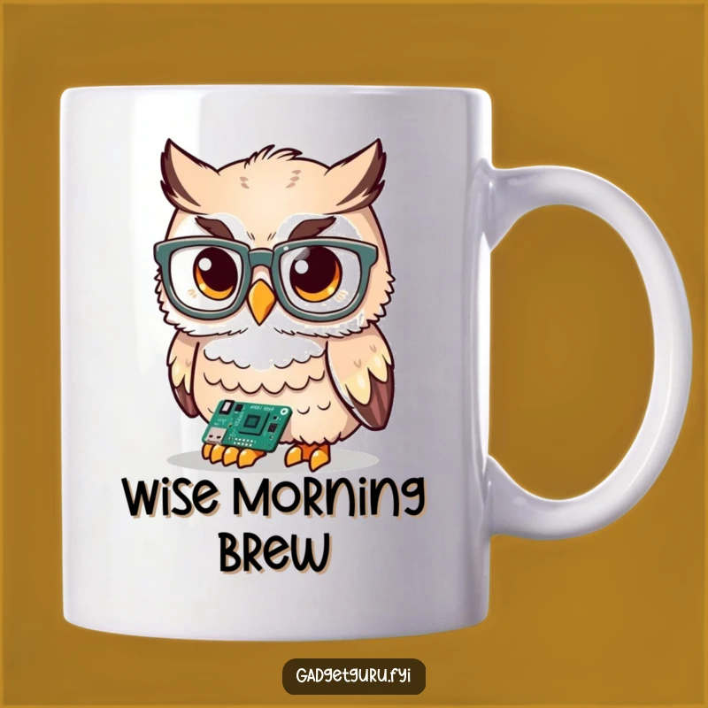 Funny Smart Owl Mug: Techy Glasses Character, Perfect Gift for Geeks!