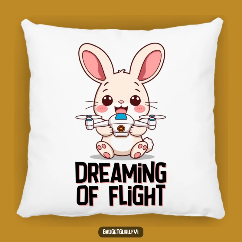Funny Rabbit Drone Pilot Pillow - Cozy Comfort, Hilarious Tech Gift!