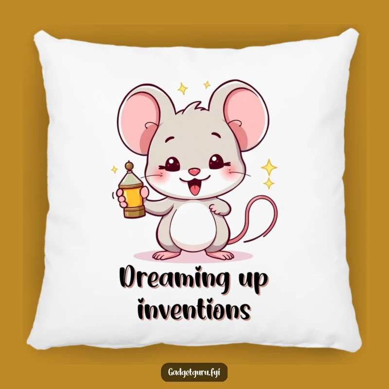 Funny Mouse Pillow: Cozy Proud Inventor Gadget Comfort for Your Nook