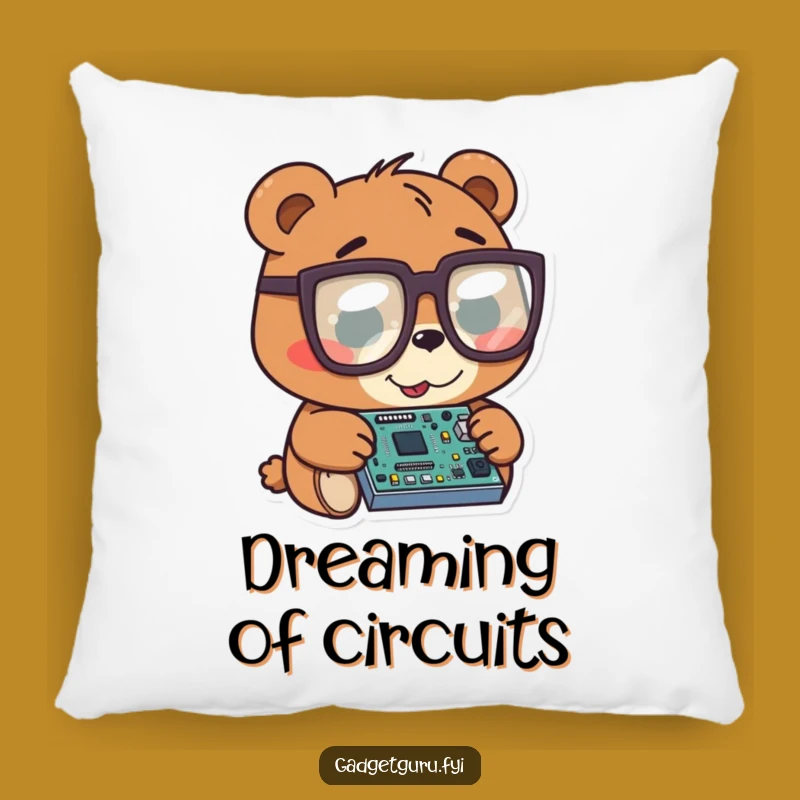 Funny Bear Tech Pillow: Cozy & Hilarious Cushion for Gadget Lovers