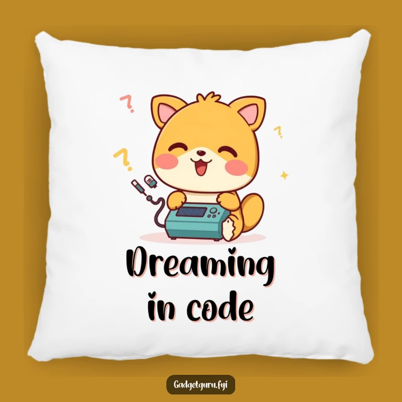 Funny Happy Animal Programming Pillow: Cozy Coding Comfort!