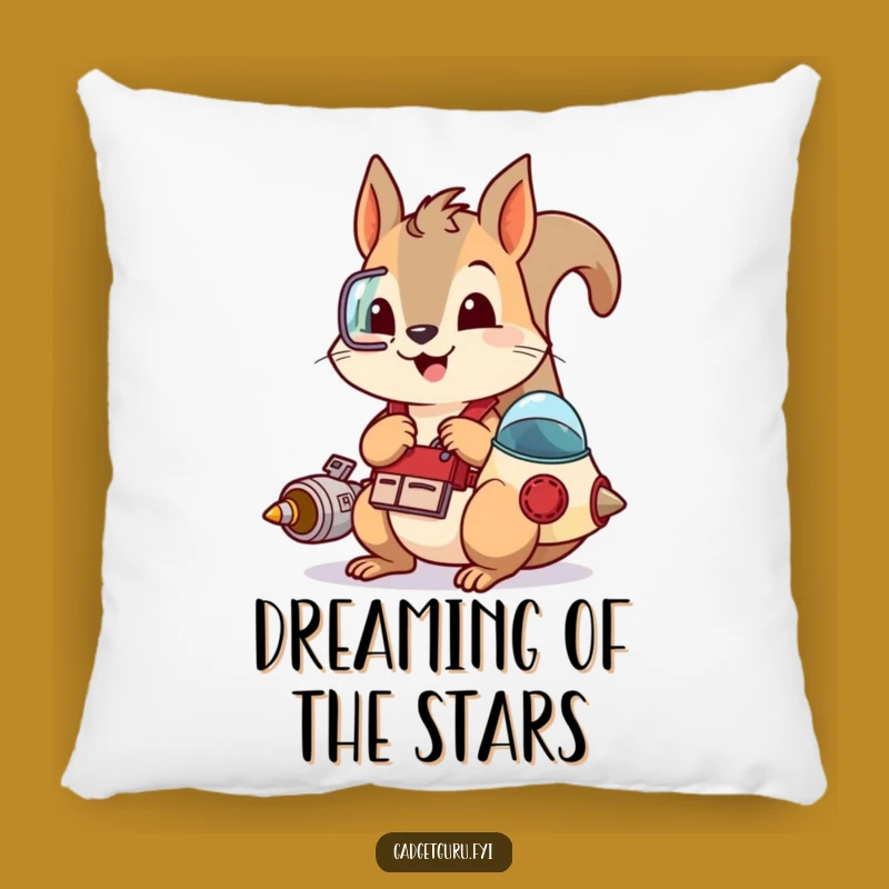Funny Squirrel Spaceship Pillow: Cozy Up with Inventive Dreams
