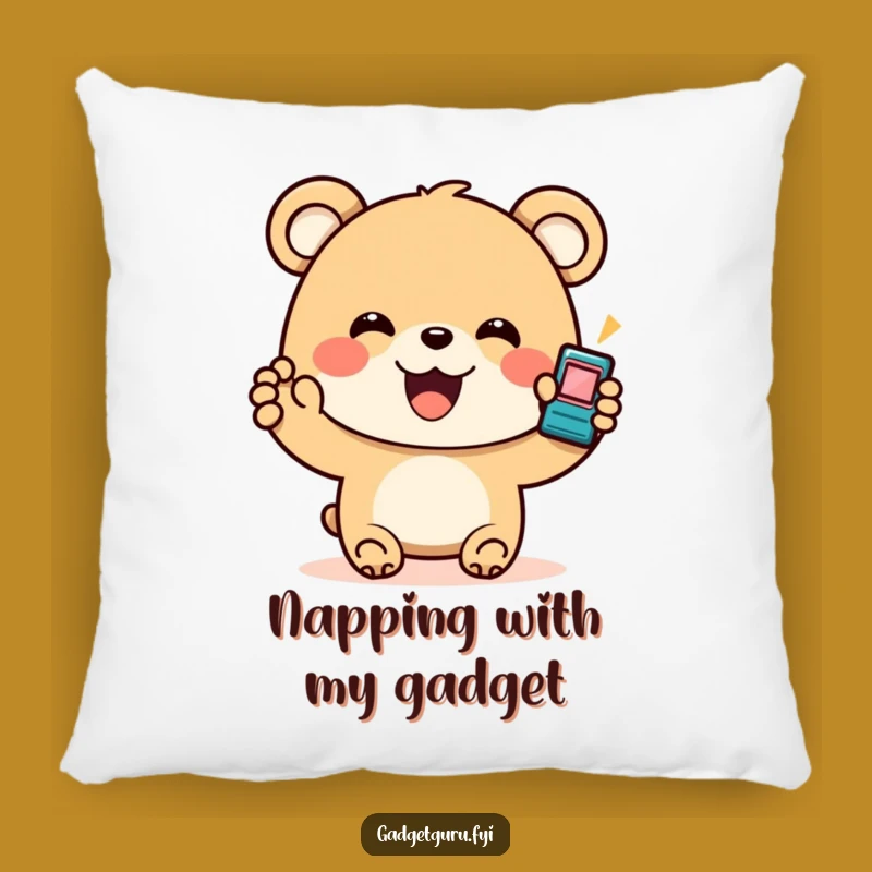 Funny Bear Gadget Pillow: Cozy Comfort for Your Inner Tech Whiz