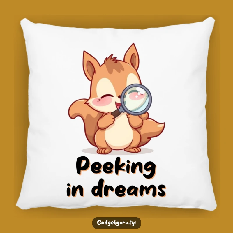 Funny Squirrel Magnifying Glass Pillow - Cozy Comfort for Curious Minds