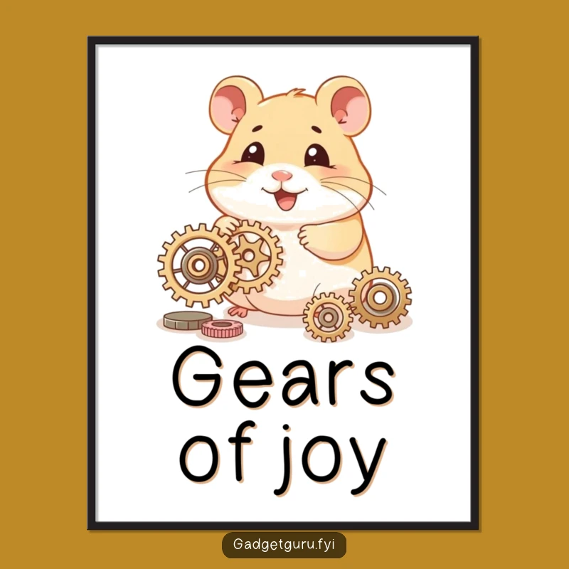 Funny Hamster Tinkerer Digital Print, Instant Crafty Decor and Whimsical Funny Gift