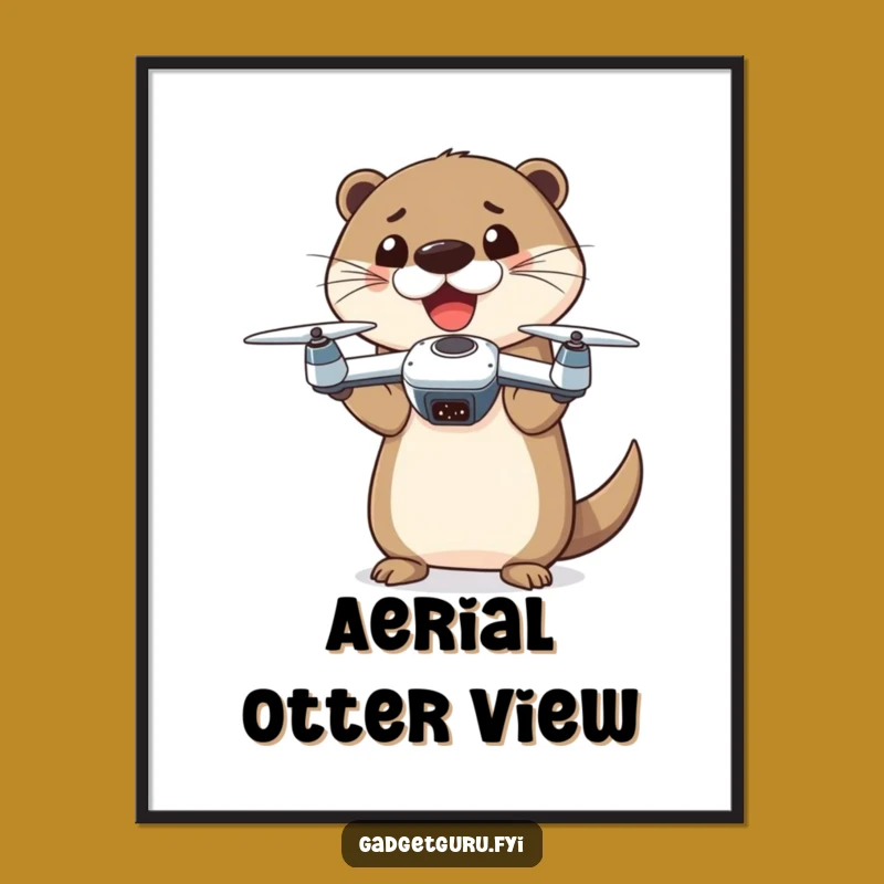 Funny Otter Drone Digital Art: Bring Aerial Fun to Your Walls