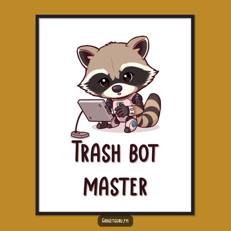 Funny Raccoon Programmer Digital Print: Instant Tech Art with Humor