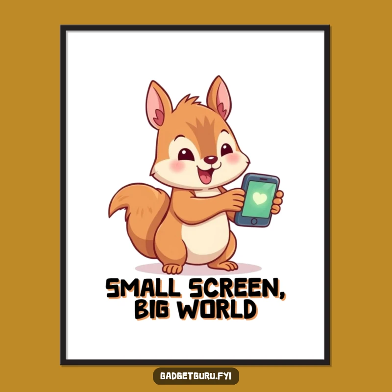 Funny Squirrel Smartphone Digital Art - Hilarious Instant Tech Decor