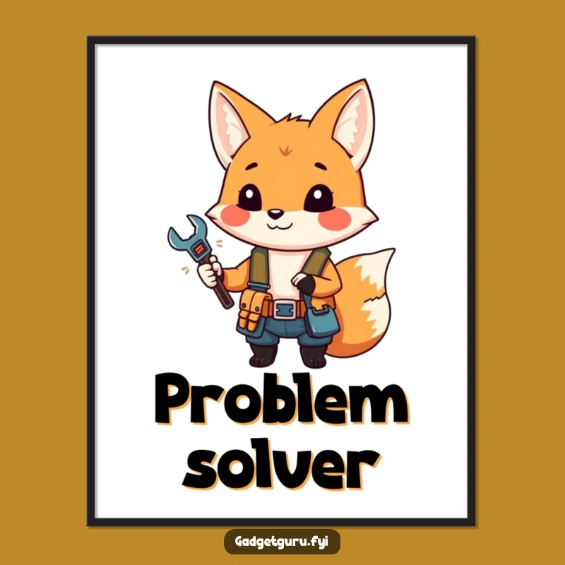 Funny Fox Mechanic Digital Art - Instant DIY Humor, Handy Fox Print!