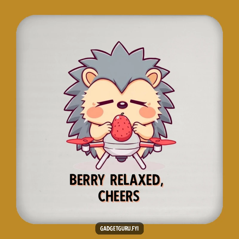 Funny Hedgehog Coaster: Sleepy Drone Delivery for Your Surfaces