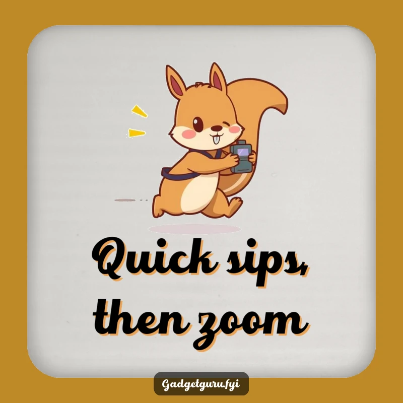 Funny Squirrel Gadget Coaster: Protect Surfaces with Speedy Style