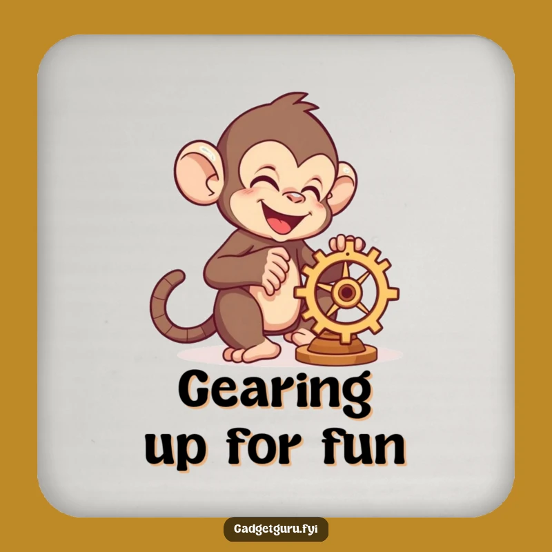Funny Monkey Gear Coaster: Protect Your Table with Mechanical Wit