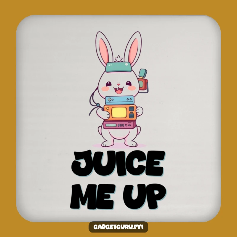 Funny Rabbit Gadget Coaster: Protect Surfaces with Tech Humor Gift