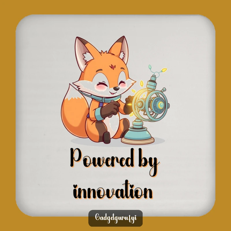 Funny Fox Inventor Coaster: Protect Surfaces with Genius & Wit