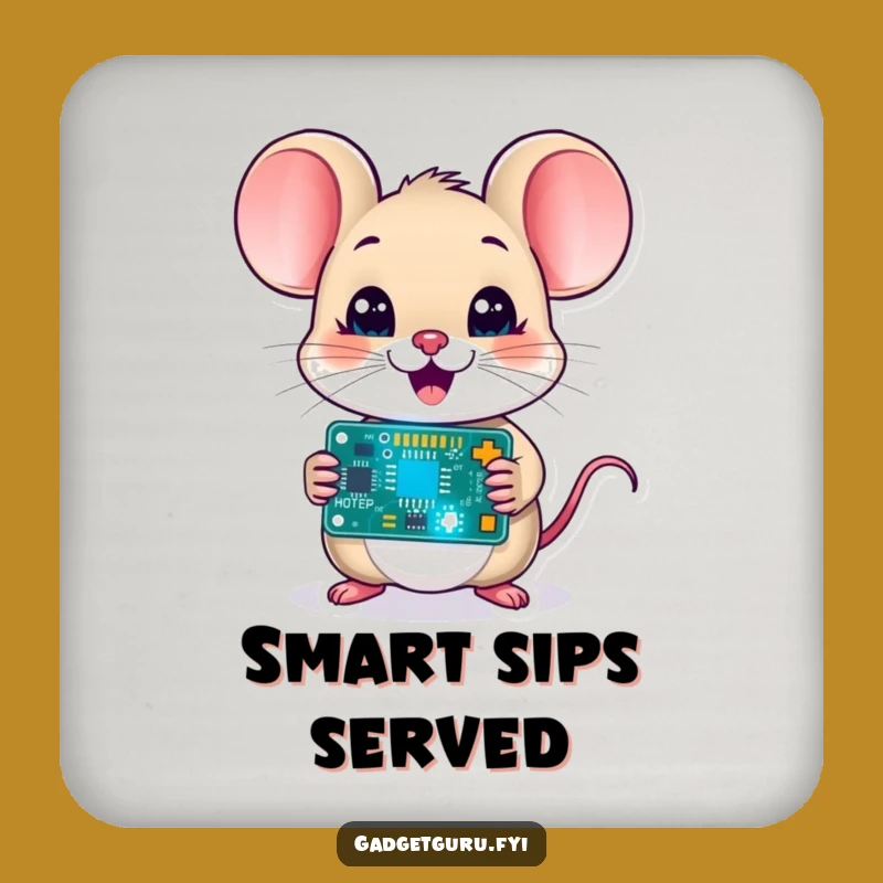Funny Mouse Circuit Coaster - Protect Surfaces with Tech Charm