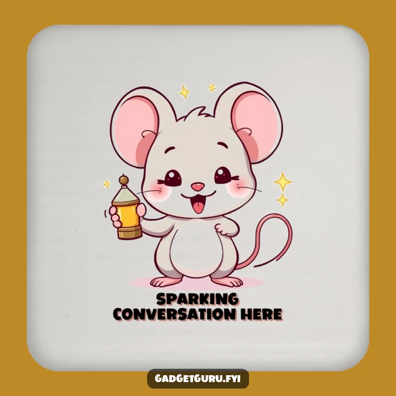 Funny Mouse Coaster: Protect Surfaces with a Proud Inventor Design