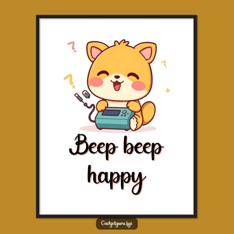 Funny Happy Animal Programming Poster: Decorate with Tech Cheer!