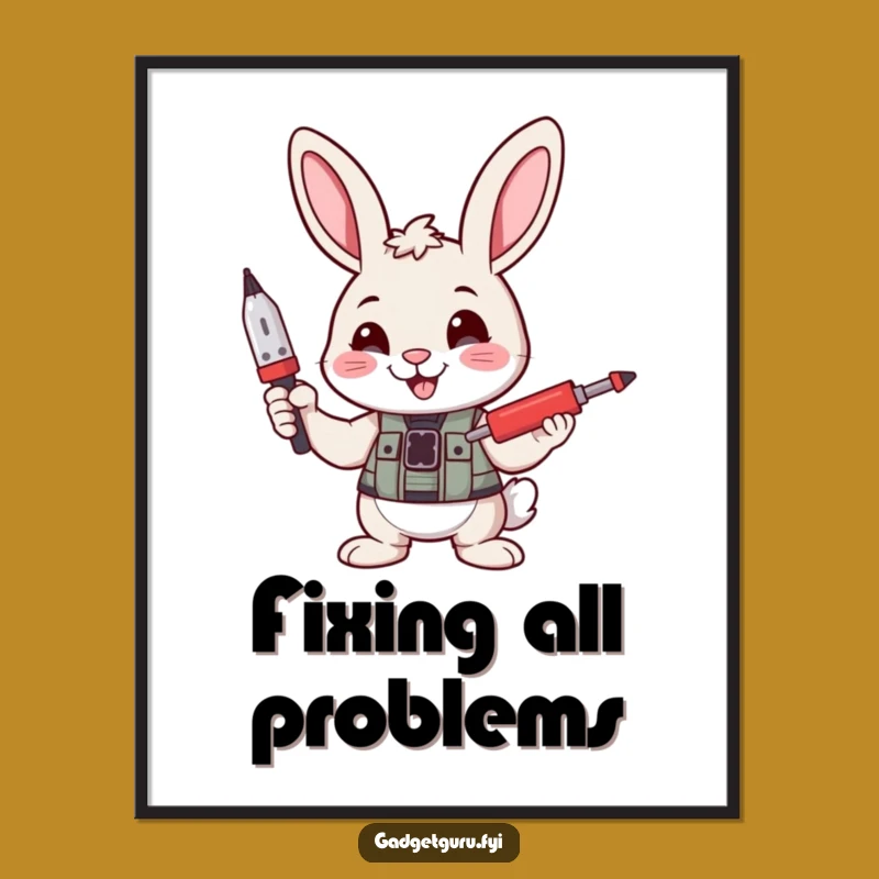 Funny Bunny Fixer Poster: Wall Art for the Confident Creator