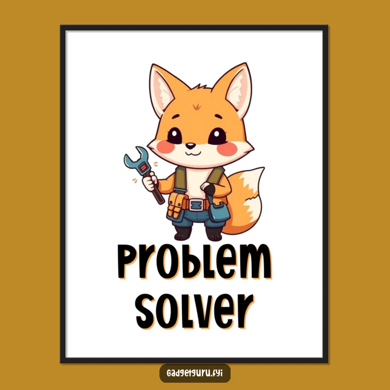Funny Fox Mechanic Poster - DIY Art, Clever Decor, Hilarious Gift!