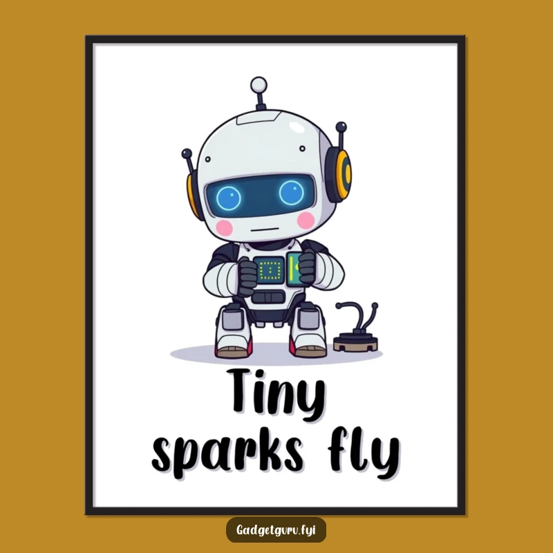 Funny Robot Innovation Poster - Bright Tech Art Gift