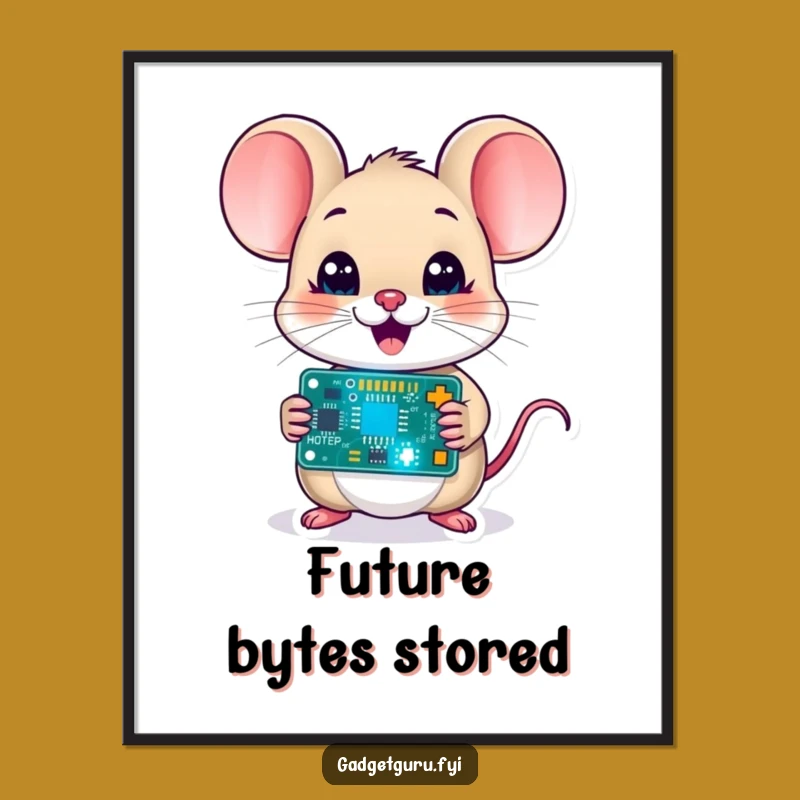 Funny Mouse Circuit Poster - Whimsical Tech Wall Art