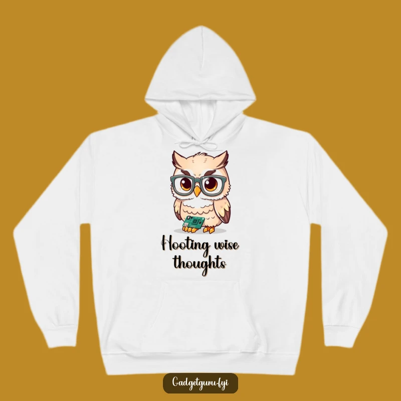 Funny Smart Owl Hoodie: Techy Glasses Character, Perfect Humorous Gift!