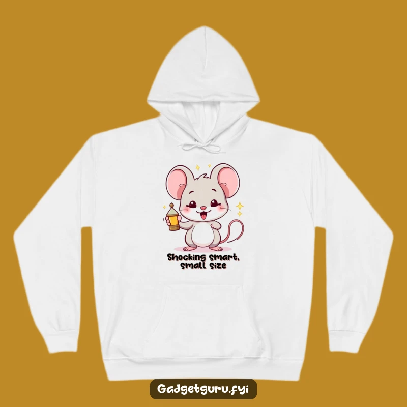 Cozy Funny Mouse Hoodie: Proud Inventor Gadget Design for Brainy Comfort