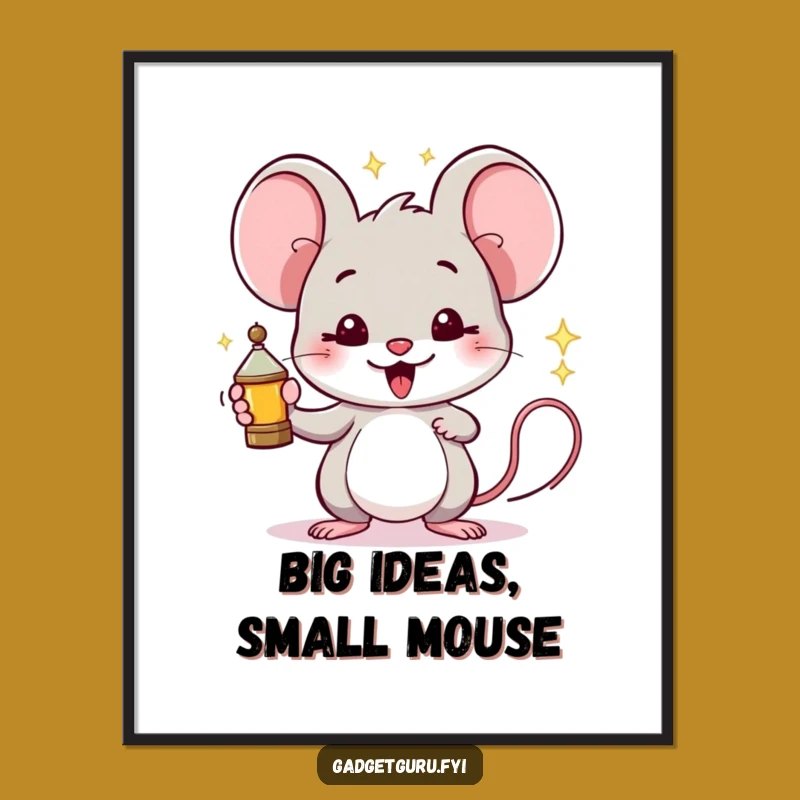 Free Printable Funny Mouse Invention Wall Art - Downloadable Humorous Home Decor Gift