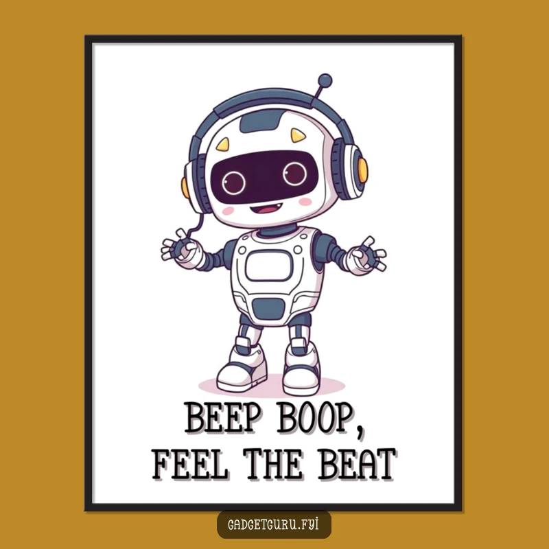Funny Free Printable Wall Art: Dancing Robot Downloadable Art