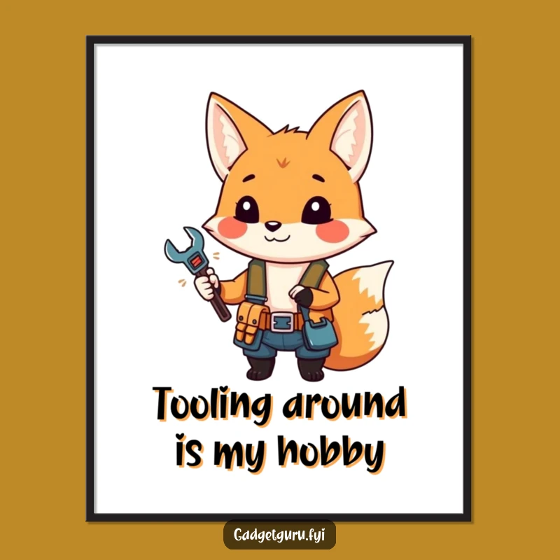 Funny Free Printable Wall Art: Handy Fox Mechanic & Wrench Decor