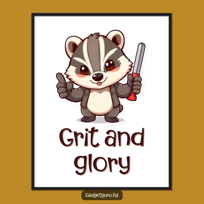 Free Printable Badger Tool Wall Art - Funny DIY Downloadable Decor